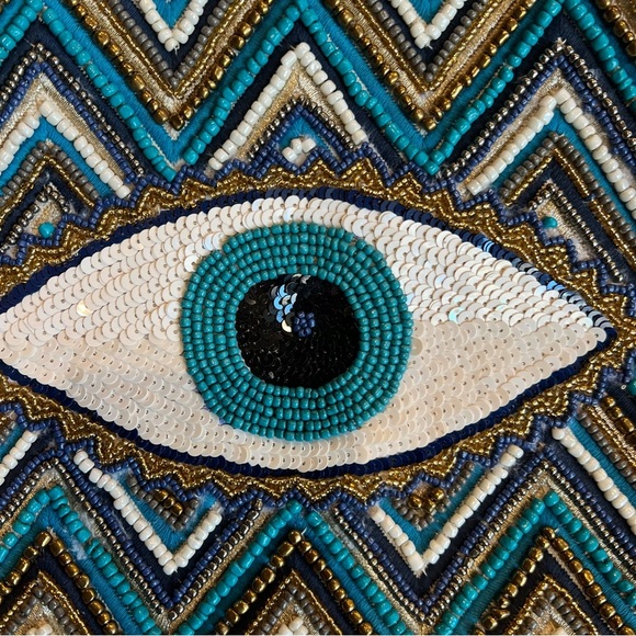 America and Beyond Grecian Nights Evil Eye Tote - Picture 3 of 9